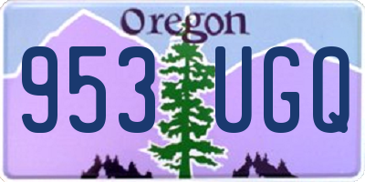 OR license plate 953UGQ