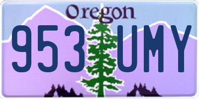 OR license plate 953UMY