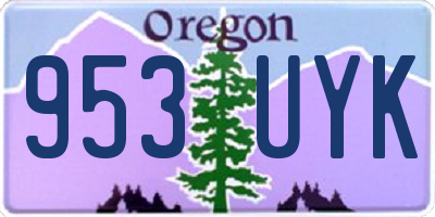 OR license plate 953UYK