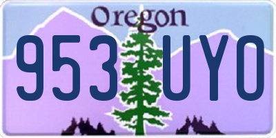 OR license plate 953UYO