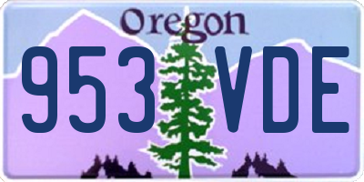 OR license plate 953VDE