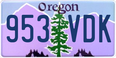 OR license plate 953VDK