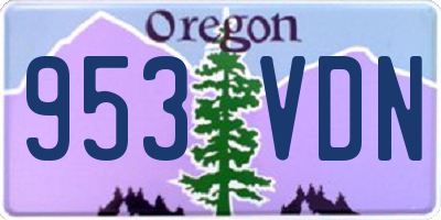 OR license plate 953VDN