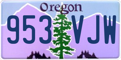 OR license plate 953VJW