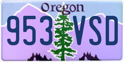 OR license plate 953VSD