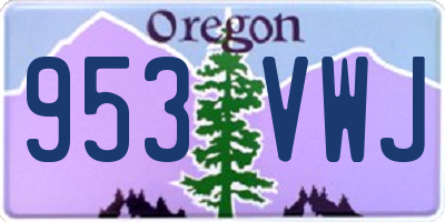 OR license plate 953VWJ