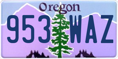 OR license plate 953WAZ