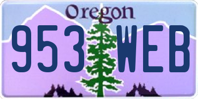 OR license plate 953WEB
