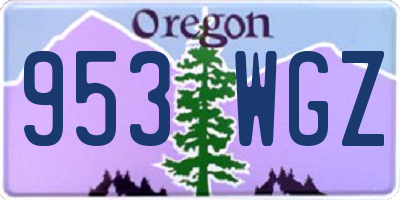OR license plate 953WGZ