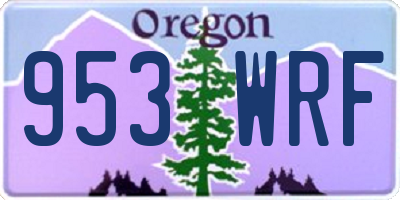 OR license plate 953WRF