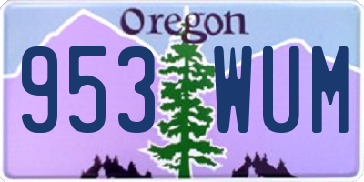 OR license plate 953WUM