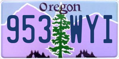 OR license plate 953WYI