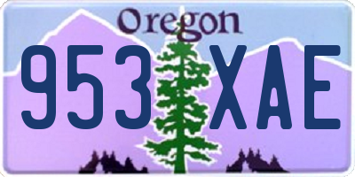 OR license plate 953XAE