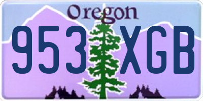OR license plate 953XGB