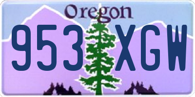 OR license plate 953XGW