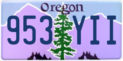 OR license plate 953YII