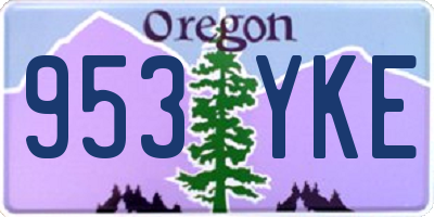 OR license plate 953YKE