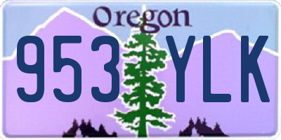 OR license plate 953YLK