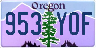 OR license plate 953YOF