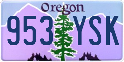 OR license plate 953YSK