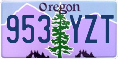 OR license plate 953YZT