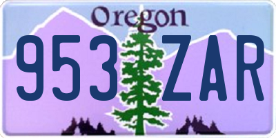 OR license plate 953ZAR