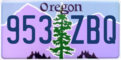 OR license plate 953ZBQ