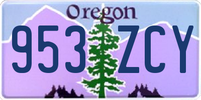 OR license plate 953ZCY