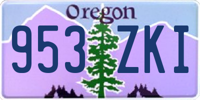 OR license plate 953ZKI