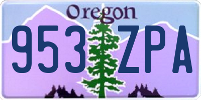 OR license plate 953ZPA