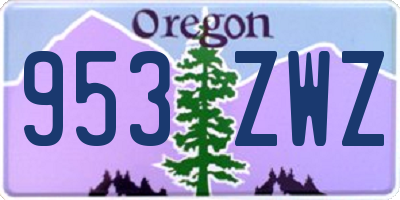 OR license plate 953ZWZ