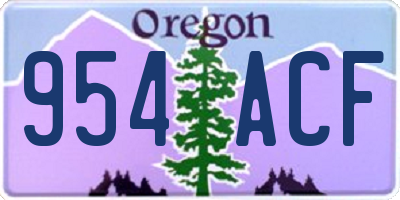 OR license plate 954ACF