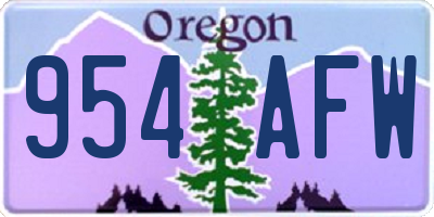 OR license plate 954AFW
