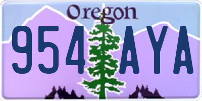 OR license plate 954AYA