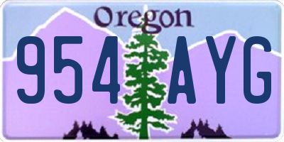 OR license plate 954AYG
