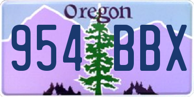 OR license plate 954BBX