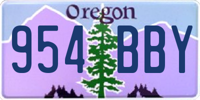 OR license plate 954BBY