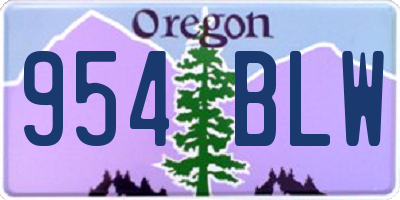 OR license plate 954BLW