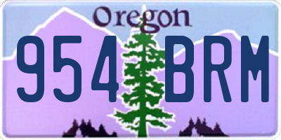 OR license plate 954BRM