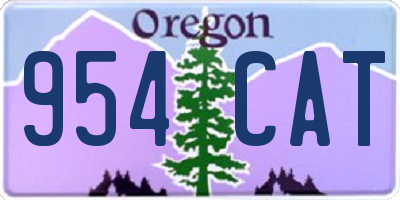 OR license plate 954CAT