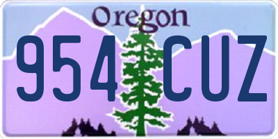 OR license plate 954CUZ