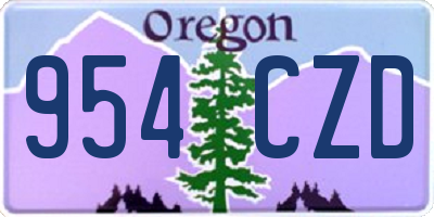 OR license plate 954CZD
