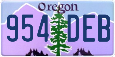OR license plate 954DEB