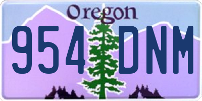 OR license plate 954DNM