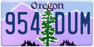OR license plate 954DUM