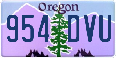 OR license plate 954DVU