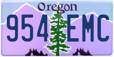 OR license plate 954EMC