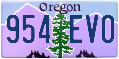 OR license plate 954EVO