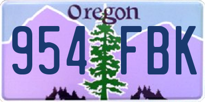 OR license plate 954FBK
