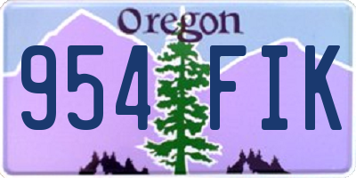 OR license plate 954FIK